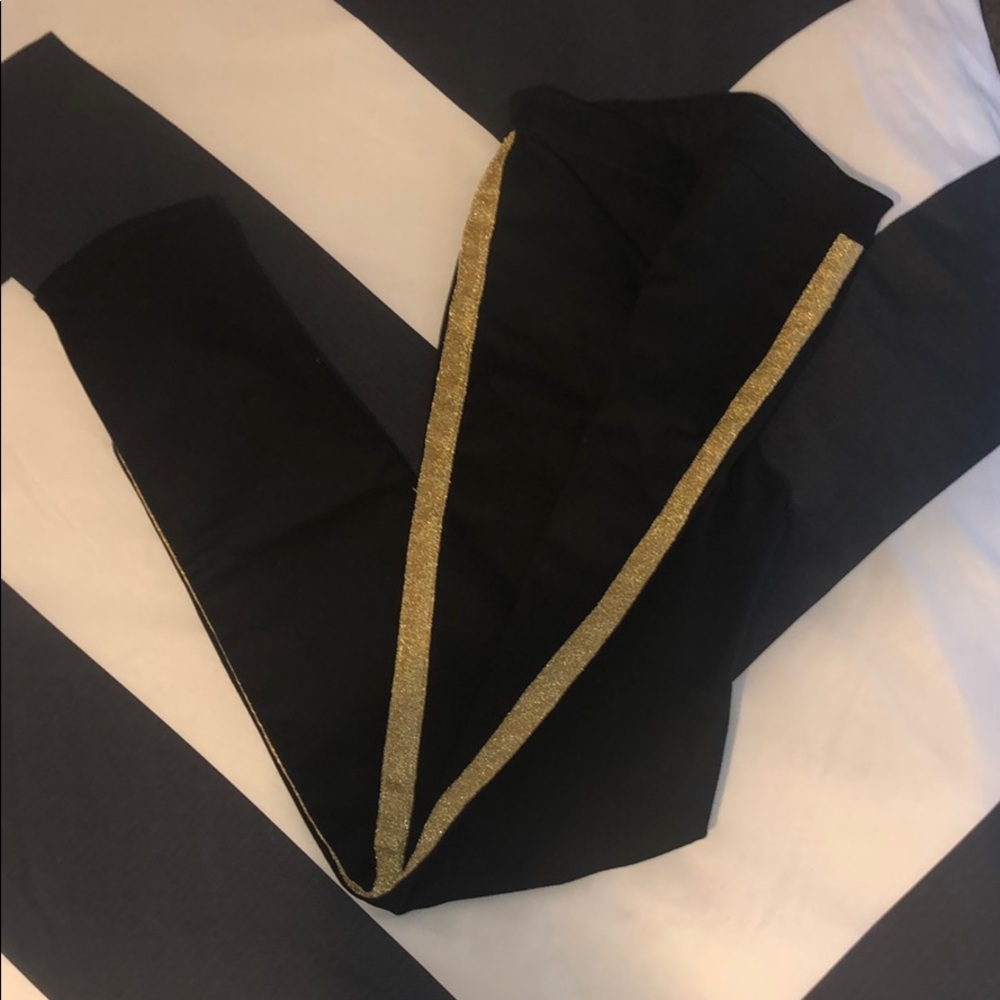H&M Black & Gold Tuxedo Pants